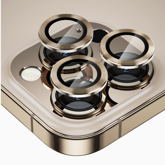 Camera lens tempered glass protector for iPhone 13 Pro, 13 Pro Max Gold - Picture 1 of 7